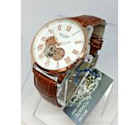 OROLOGIO UOMO AUTOMATICO SKYLINE,VETRO ZAFFIRO,ELEGANTE,ORO ROSA,CINTURINO PELLE