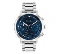 Calvin Klein Orologio Uomo 25200063 Gauge Quadrante blu multifunzione Cinturino acciaio argentato