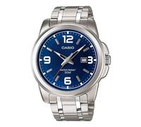 Orologio Casio Uomo Cassa e Bracciale Acciaio Blu Tempo e Datario MTP-1384D-2AV