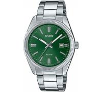 Casio Orologio Quarzo Unisex, misura cassa 39.00mm con quadrante Verde Analogico e cinturino Argento in Cinturino in metallo MTP-1302PD-3AVEF