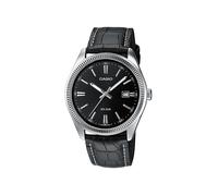 Orologio Uomo CASIO MTP-1302PL-1AVEF Vera Pelle Nero Classico Vintage