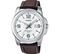 Casio Orologio Classico da Uomo con quadrante Bianco e Cinturino in Pelle [MTP-1314L-7AVDF]
