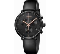 Orologio Uomo CK CALVIN KLEIN HIGH NOON K8M274CB Chrono Pelle Nero Rosè