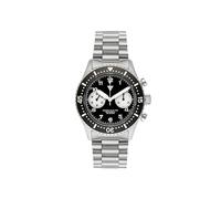 Orologio Uomo Cronografo Meccanico Cinturino in Acciaio e Pelle Subacqueo REVERSE PANDA