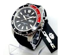 OROLOGIO UOMO DIVER LORENZ GHIERA BICOLORE DATARIO DAY DATE CINTURINO GOMMA NERO