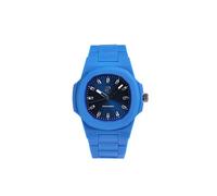 Orologio Uomo e Donna Elegante con Cassa in Policarbonato 40,5 x 8,8 mm, Quadrante Blu con Cristalli, Cinturino Blu e Movimento al Quarzo Giapponese - Impermeabile 5 ATM, Leggero e Resistente