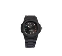 Orologio Uomo e Donna Elegante con Cassa in Policarbonato 40,5 x 8,8 mm, Quadrante Nero con Cristalli Arcobaleno, Cinturino Nero e Movimento al Quarzo Giapponese - Impermeabile 5 ATM e Leggero