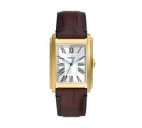 Orologio Uomo FOSSIL CARRAWAY FS6011 Vera Pelle Marrone Gold Dorato NEW
