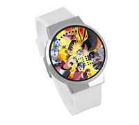 Orologio Uomo,Impermeabile Luminoso Orologio Elettronico Touch Screen LED Guarda L'Animazione Ombra Fuoco Circostante Leucorrea Cornice D'Argento