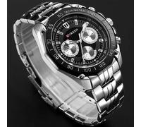 Orologio Uomo in Acciaio Black Nautica Mare Marca Curren Classico 3ATM/30mt Glam