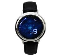Orologio Uomo,La Tendenza Di Personalità Ha Condotto La Tabella Stellata Delle Coppie Del Touch Screen Di Modo Delle Stelle Della Luna Elettronica Stellata Struttura Bianca Blu