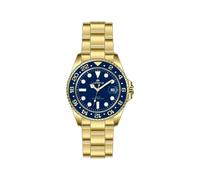 Orologio Uomo LORENZ 21066OO Bracciale Acciaio Gold Dorato Blu Sub 100mt