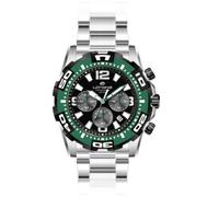 Orologio Uomo LORENZ 26171EE Chrono Bracciale Acciaio Nero Verde