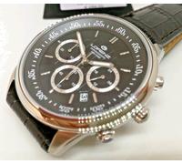 OROLOGIO UOMO LORENZ CRONOGRAFO STILE VINTAGE,ELEGANTE,CINTURINO VERA PELLE NERO