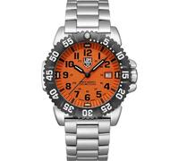 Orologio Uomo Luminox Navy Seal Quarzo Quadrante Arancione Cinturino Acciaio ...
