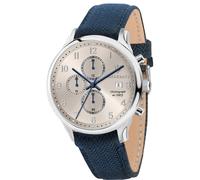 Orologio Uomo MASERATI GENTLEMAN R8871636004 Chrono Pelle Tessuto Blu Grigio