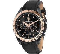 Orologio Uomo MASERATI TRAGUARDO R8871612036 Chrono Vera Pelle Nero Rosè