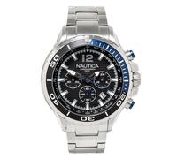 Orologio Uomo NAUTICA NAPNSTF14 Chrono Bracciale Acciaio Nero Blu Sub 100mt