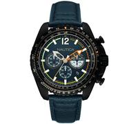 Orologio Uomo NAUTICA NMX 1500 NAI22507G Chrono Pelle Blu Sub 100mt Nero
