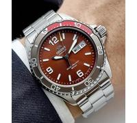 Orologio Uomo Orient Mako 2023 Automatico Quadrante Rosso Acciaio Inox...