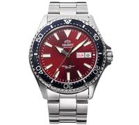 Orologio Uomo Orient Mako III Automatico Quadrante Rosso Bracciale Acciaio...