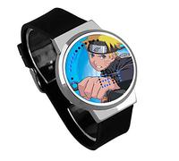 Orologio Uomo,Orologio A LED Touch Screen Ninja Huo Ying Anime Che Circondano La Tendenza Di Orologio Elettronico Luminoso Impermeabile Personalità Cinturino In Argento Cornice Nera