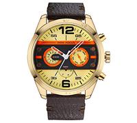 Orologio Uomo,Orologio Al Quarzo Da 24 Ore A Sei-Pin Con Movimento Meccanico Di Stile Meccanico Guscio In Oro Giallo