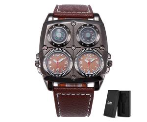 Orologio uomo Oulm 1140, stile militare, movimento al quarzo.