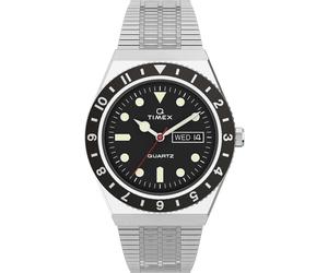 Orologio Uomo Q TIMEX REISSUE TW2U61800 Bracciale Acciaio Nero Vintage