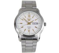 Seiko 5 automatico quadrante bianco argento acciaio inossidabile uomo orologio SNKP15K1, bracciale, braccialetto, braccialetto, alla moda., alla moda.