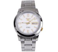 Orologio Uomo Seiko 5 Automatico Quadrante Bianco Bracciale Acciaio...