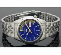 Orologio Uomo Seiko 5 Automatico Quadrante Blu Acciaio Inox Argento SNK371K1