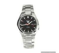 Orologio Uomo Seiko 5 Automatico Quadrante Nero Acciaio Inox Argento...