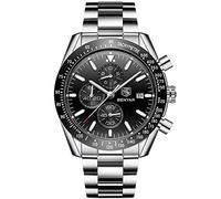 Orologio Uomo,Sport Impermeabile Multifunzionale Versione Coreana Dell'Orologio Ragazzo Marea Cintura Nera Con Quadrante Nero