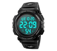 Orologio uomo sport militare classico quadrante grande elettronico cronometro retroilluminazione LED orologio da polso 50 m impermeabile orologio digitale con grande number- nero