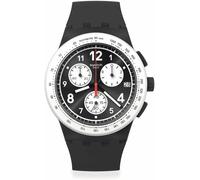 Orologio Uomo Swatch NOTHING BASIC ABOUT BLACK Cronografo Silicone Nero SUSB420