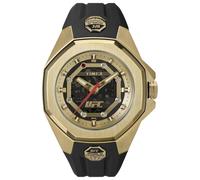 Timex Orologio da uomo UFC Mechanical Street 45 mm - Cinturino in PU nero quadrante dorato cassa dorata TW2V86500