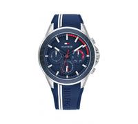 Tommy Hilfiger Orologio Analogico Multifunzione al Quarzo da Uomo con Cinturino in Silicone Blu - 1791859