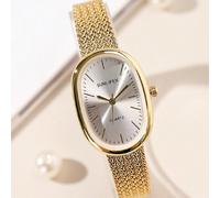 Orologio Vintage a forma ovale con piccolo quadrante squisito e cinturino in grano, elegante e sofisticato per il luogo di lavoro delle donne Tagli Unica