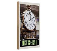 Orologio vintage Melbourne | Targa decorativa in legno | Arte souvenir australiana | 20 cm x 30 cm