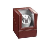 Orologio Winder Caricatore automatico per orologio singolo carica carica carica la polvere Scatola espositiva in pelle a prova di polvere lavorata a mano - Nero/Marrone, Marrone Watch Winder Powerfuly