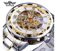 Orologio Winner BE-14439 - Argento / Oro / Bianco