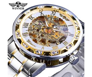 Orologio Winner BE-14439 - Argento / Oro / Bianco