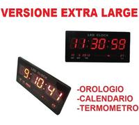 Orologio XL digitale led x parete muro calendario termometro temperatura datario