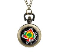 Oromo Liberation Front Flag Spades Ace Poker, orologio da taschino vintage, in lega, con ciondolo, collana regalo per uomo e donna, stile rame, misura unica
