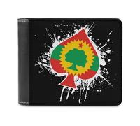 Oromo Liberation Front Flag Spades Ace Poker Portafoglio da uomo a due ante sottile porta carte di credito in pelle, Stile:, Taglia unica