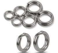 OROOTL Anelli Rotondi da Pesca Connettori per Esche da Pesca a Doppia Spaccatura ad Alta Resistenza per Esche da Pesca, Attrezzature e Piombi (Argento)