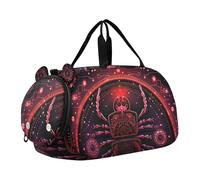 Oroscopo Astratto Rosso Borsa Sportiva da Nuoto e Palestra con Scomparto per Scarpe Borsa da Viaggio per Il Fine Settimana Borsone per Ragazzi