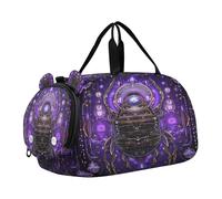 Oroscopo Astratto Viola Borsa Sportiva da Nuoto e Palestra con Scomparto per Scarpe Borsa da Viaggio per Il Fine Settimana Borsone per Ragazzi