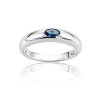 OROVI Anello Donna Argento 925, Anello Solitario di Fidanzamento con Zaffiro, Fede Elegante in Argento Sterling, Gioielli Donna Anallergici, Confezionato in Scatola Portagioie Regalo